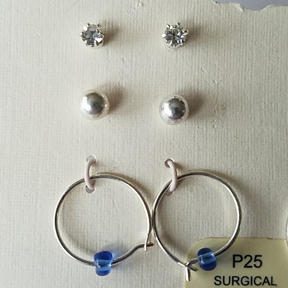 NWT Nickel free silver & blue earring set - Picture 3 of 5